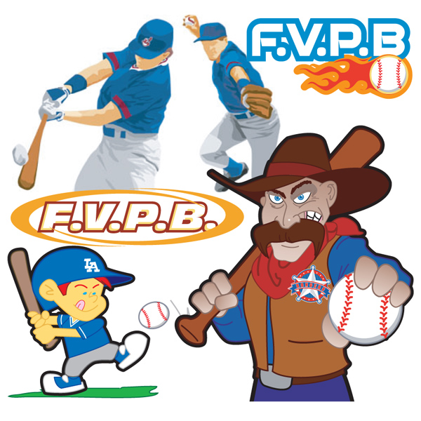 Fountain Valley Pony Baseball Vector Art
