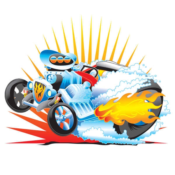 Flaming Engraving Sticker Vector Art